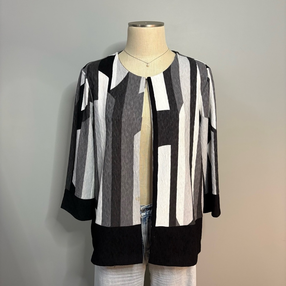 Chico's Black and White Easywear Cardigan